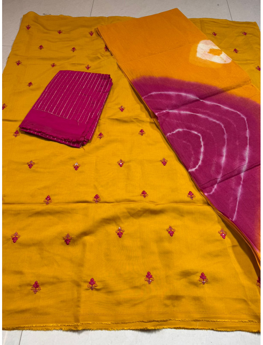 Roman silk cotton odhna suit 